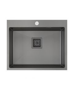Elite Topmount Single Bowl Sink Nano Black