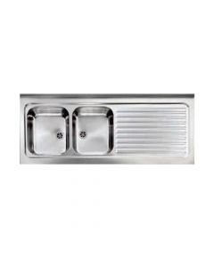 CM ROSSANA Double Bowl Sink Satin F3 Finish 150 x 60 x 20 cm