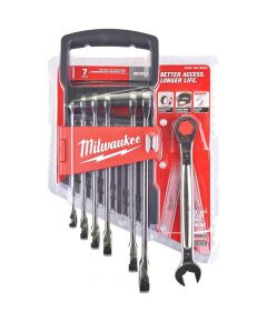 Milwaukee Max Bite Ratchet Metric Combination Spanner Set 7 Pcs