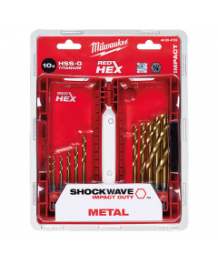 Milwaukee Red Hex - Shockwave™ HSS-Tin Metal Drill Bits 10pcs Set