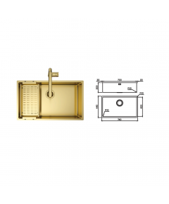 Carysil Metallica 70 Gold PVD Sink