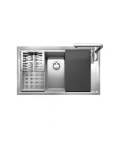 Barazza Easy Stainless Steel Sink Lowered Edge 86x50cm + Kit Accessory and Tap