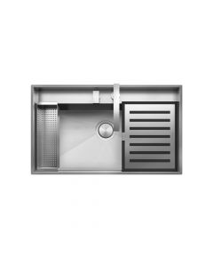 Barazza Lab Stainless Steel Sink with Lowering 86x51cm + Kit Accessories and Tap