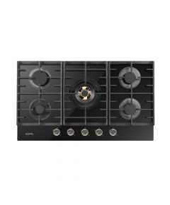 CM Ora Matt Black Glass Gas Hob 90cm