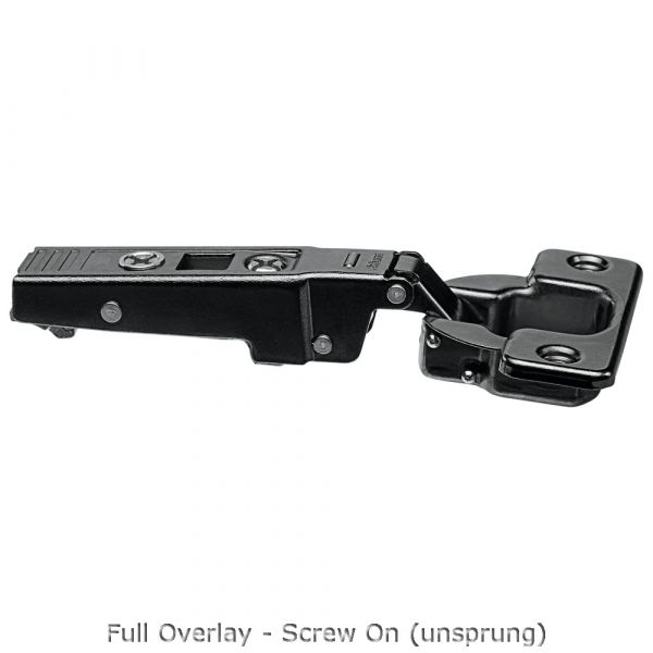 Blum - Clip Top Profile or Thick Door Hinge 95° (Unsprung) Onyx Black + Horizontal Cam Plate (Screw On)