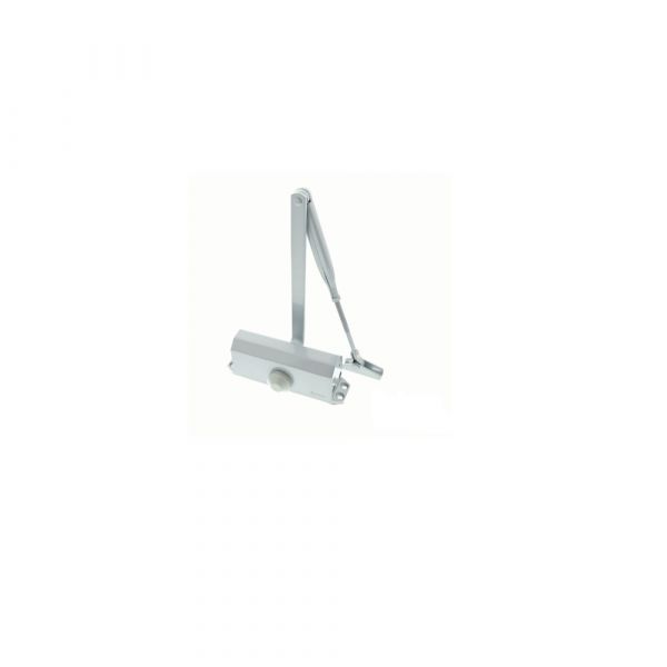 Briton - Surface Overhead Projection Arm Door Closer - Fixed Size EN 3 Silver Finish