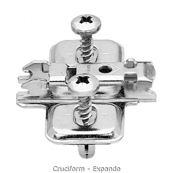 Blum - Clip Top Blumotion 110° Hinge Nickel Plated Finish + Cruciform Mounting Plate