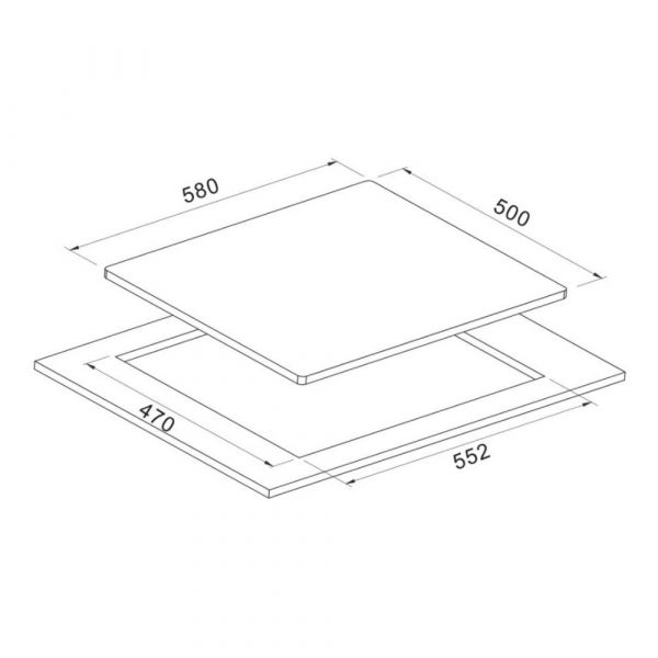 CM CLASSICO H60I IVORY Classic Gas Hob with Cast Iron Pan Support 60cm