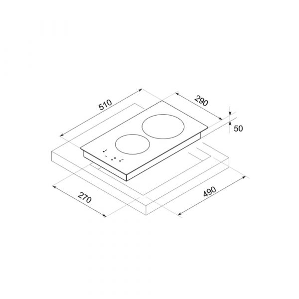 CM DREAM 30 Vitroceramic Hob 4mm Edge - Touch Control 30 cm
