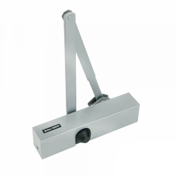 Briton - Surface Overhead Projection Arm Door Closer - Spring Adjustable Size EN 2-4 with Trimplate