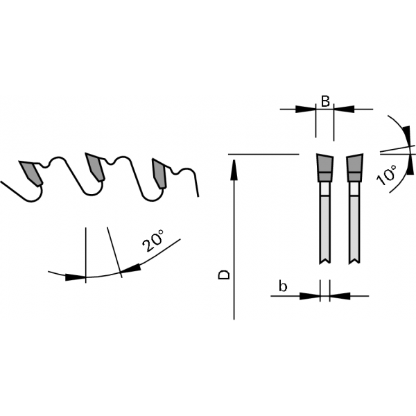 Leuco - Trimming Saw Blades  HW with Chip Limiter "WS"