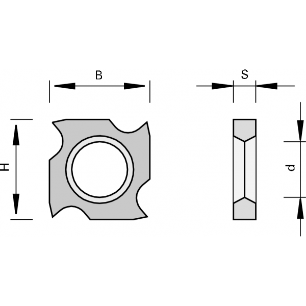 Leuco - Grooving Turnover Knives HW with 4 Cutting Edges - 18x18x1.95x10mm Z4 HLS 15
