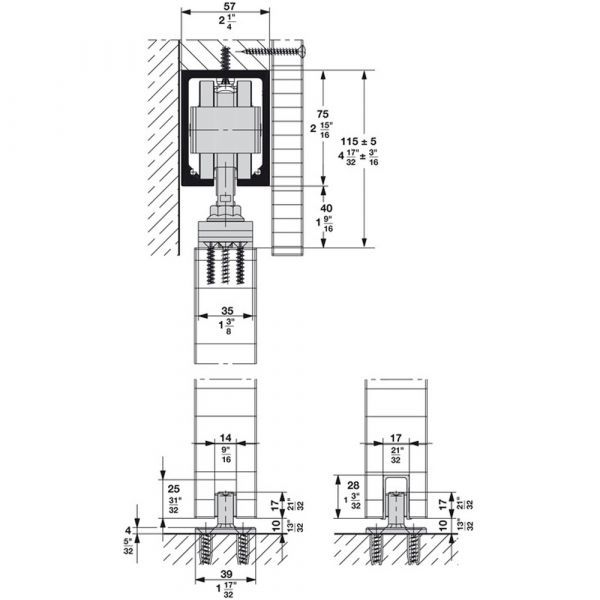 Hawa - Junior 250/A Hardware System for Wooden Sliding Doors