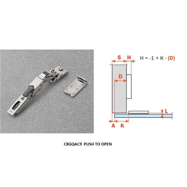 Salice - Hinge Glass & Universal 110 Degree + Mounting Plate