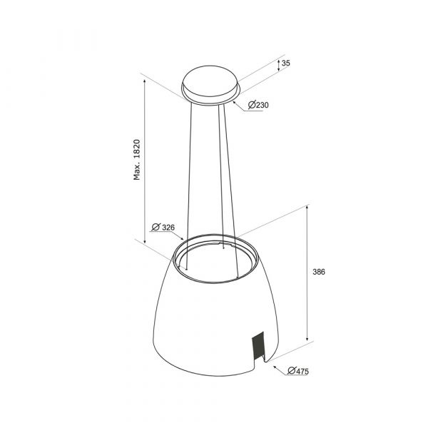 Airforce BALLERINA Island Hood 700 Max Air Flow 47.5 cm