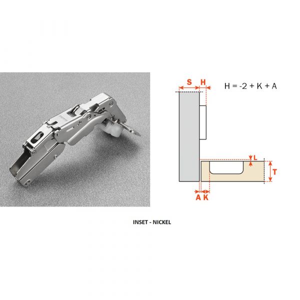 Salice - Hinge 155 Degree - Soft Closing + Cross Mounting Plate