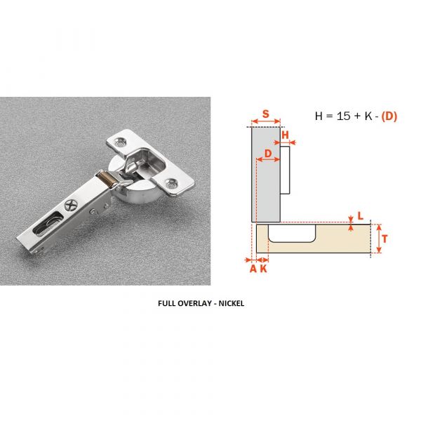 Salice - Silentia 700 Series Hinge 110 Degree - Soft-Close + Straight Mounting Plate