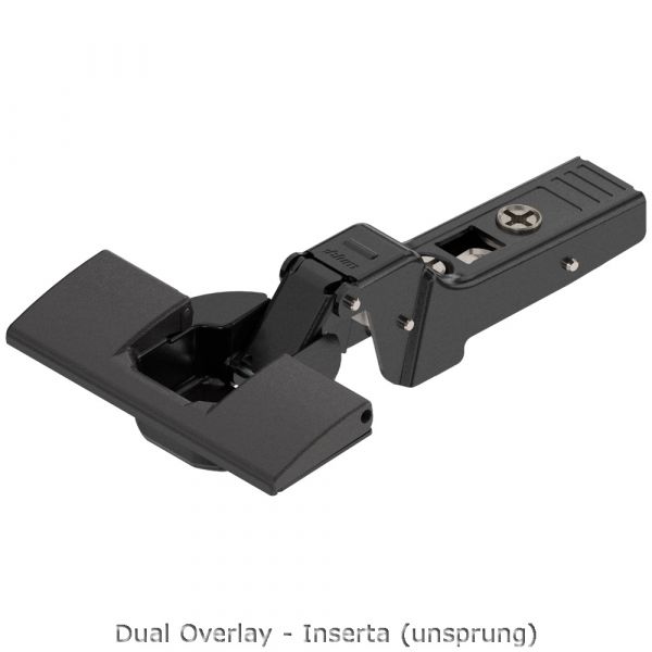 Blum - Clip Top Profile or Thick Door Hinge 95° (Unsprung) Onyx Black + Horizontal Cam Plate (Screw On)
