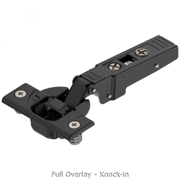 Blum - Clip Top Blumotion Profile Door Hinge 95° Onyx Black + Cam Mounting Plate Cruciform