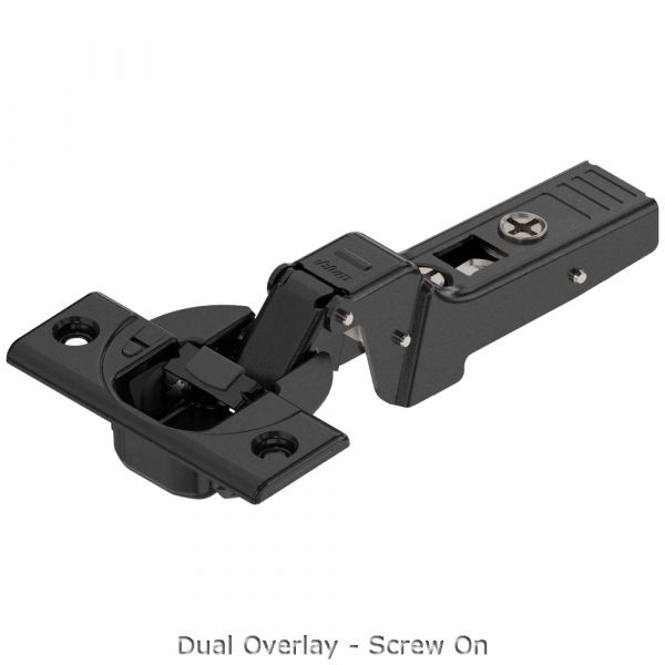 Blum - Clip Top Blumotion Profile Door Hinge 95° Onyx Black + Cam Mounting Plate Cruciform