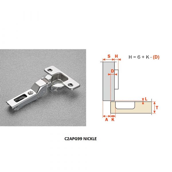 Salice - Silentia 700 Series Hinge 110 Degree - Push to Open + Straight Mounting Plate