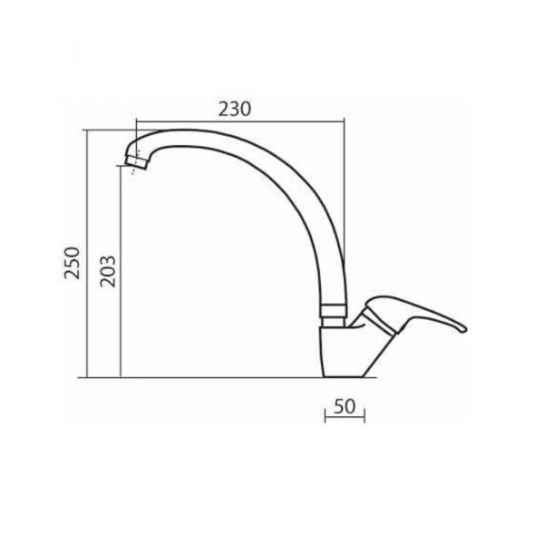 CM Mixer Tap Stainless Steel Aisi 304 with Swivel Spout