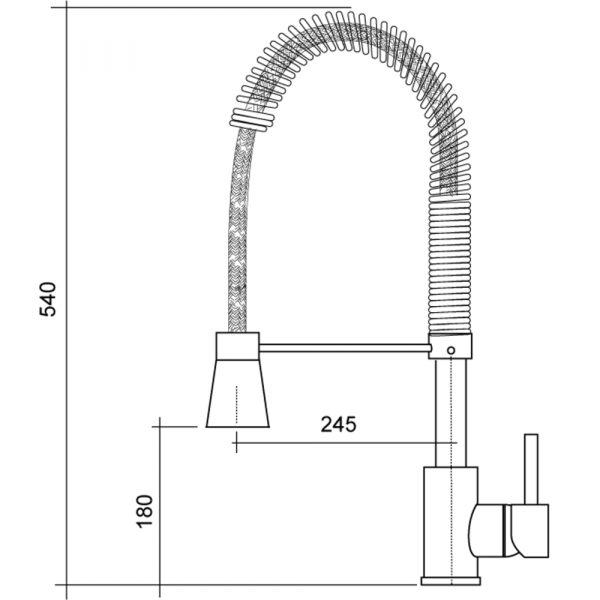 CM Mixer Tap Chrome with Spring and Two Abs Jets Spray