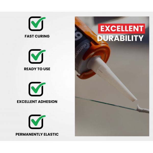 Elements - Low Modulus Neutral Cure Silicone Sealant Translucent 280ml Cartridge