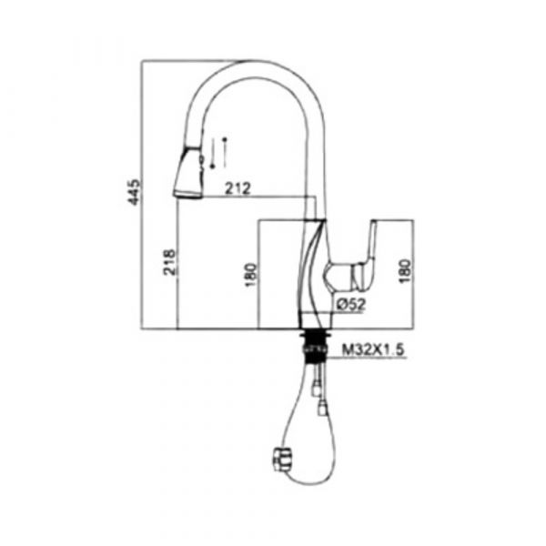 CM Pull-Out Mixer Tap Matt Black