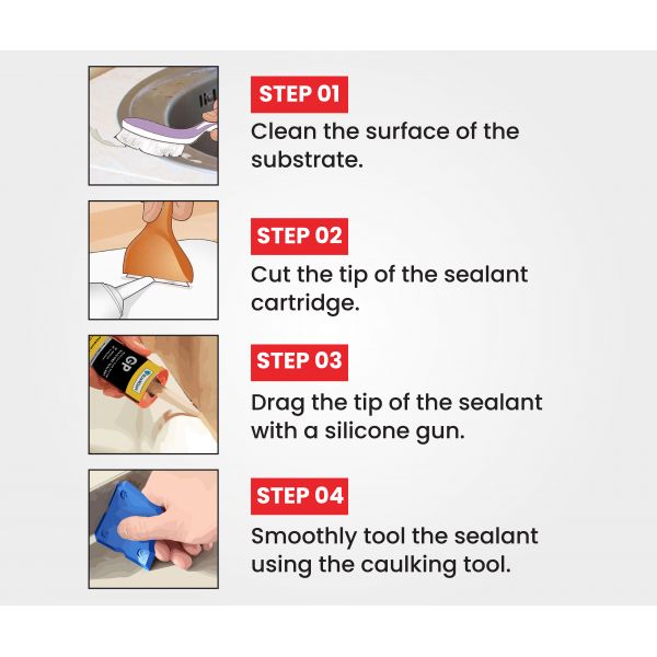 Guardian - GP Premium Grade Clear Silicone Sealant 280ml Cartridge