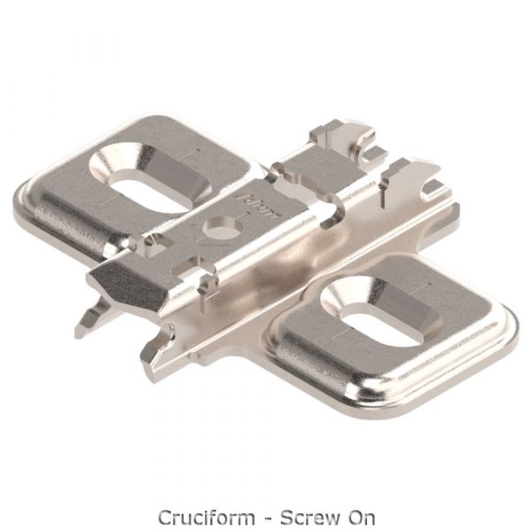 Blum - CLIP Top Profile Door Hinge 95° Nickel Plated + Mounting Plate Cruciform