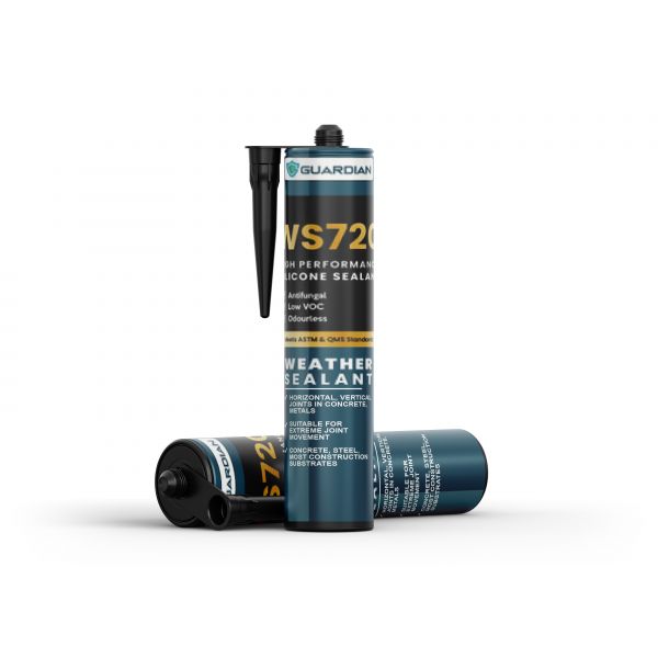 Guardian - WS720 Weather Proofing Silicone Sealant - Permanent & Flexible - Grey 300ml Tube