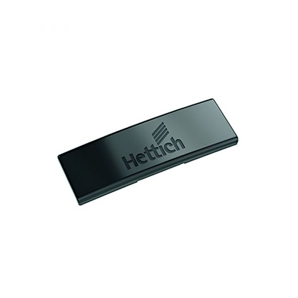 Hettich - Cover Cap For Sensys Hinge Arm (Embossed With Hettich Logo) - Steel In Obsidian Black