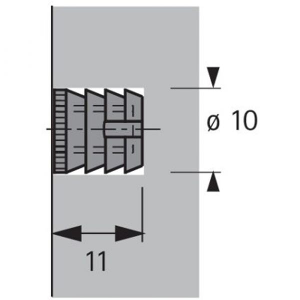 Hettich - KD Fitting Set - (Socket No. 33 + Screw In Dowel DU 644 + Rastex)