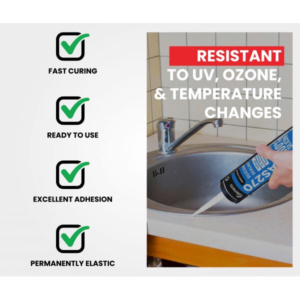 Elements - AS270 Economical Acetic Cure Silicone Sealant
