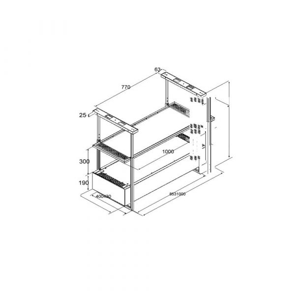 Airforce Side High Efficiency Ceramic Hood 100x43cm