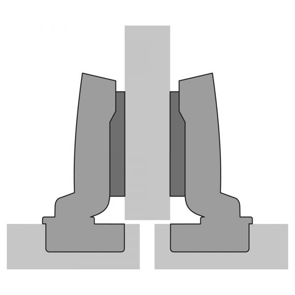 Hettich - Sensys Thick Door Hinge 95° With Integrated Silent System + Cross Mounting Plate