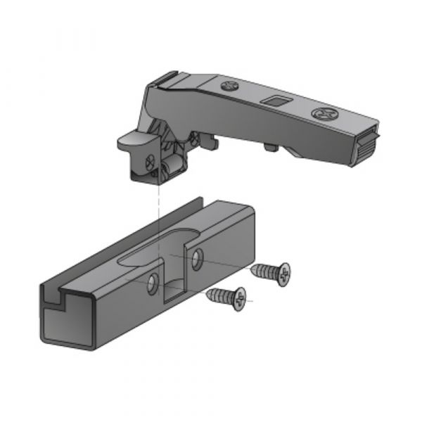 Hettich - Sensys Narrow Profile Hinge 95° With Integrated Silent System + Cross Mounting Plate