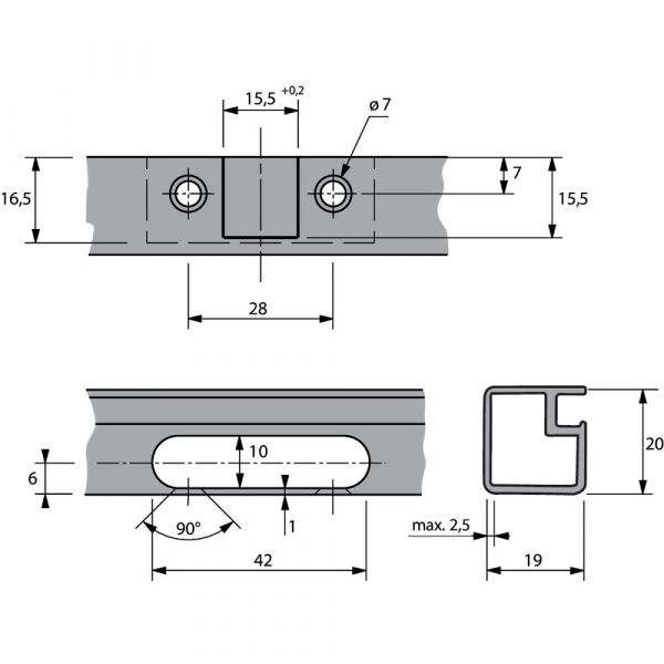 Hettich - Sensys Narrow Profile Hinge 95° With Integrated Silent System + Cross Mounting Plate