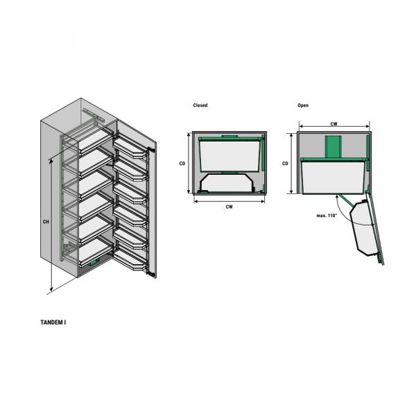 Kesseboehmer - Tandem I - Tall Unit Pull-Out Shelf