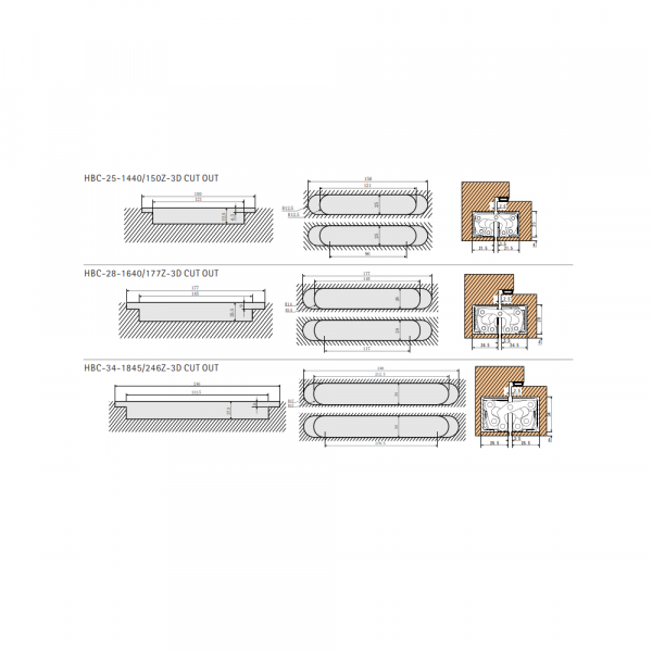 Hettich 3D Adjustable Concealed Hinges Black Painted