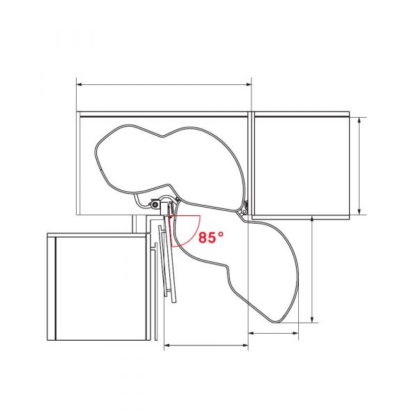 Kesseboehmer - Lemans II Swings Corner Storage
