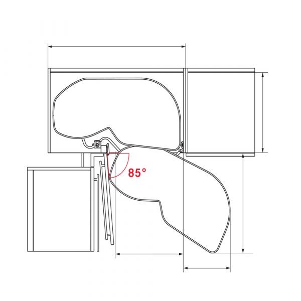 Kesseboehmer - Lemans II Swings Corner Storage