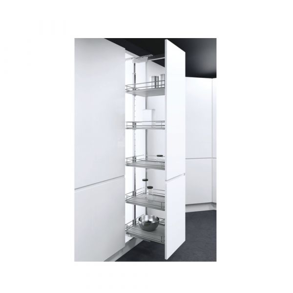 CM 6-Tier Pull-Out Larder System Soft Closing Chrome Plated Stainless Steel