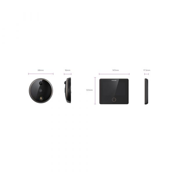 Philips - Digital Door Viewer - 170° Ultra-Wide-Angle