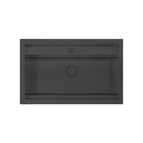 Elite Topmount Single Bowl Sink with Two Glass Covers 79 x 50cm Bowl Depth 220 mm