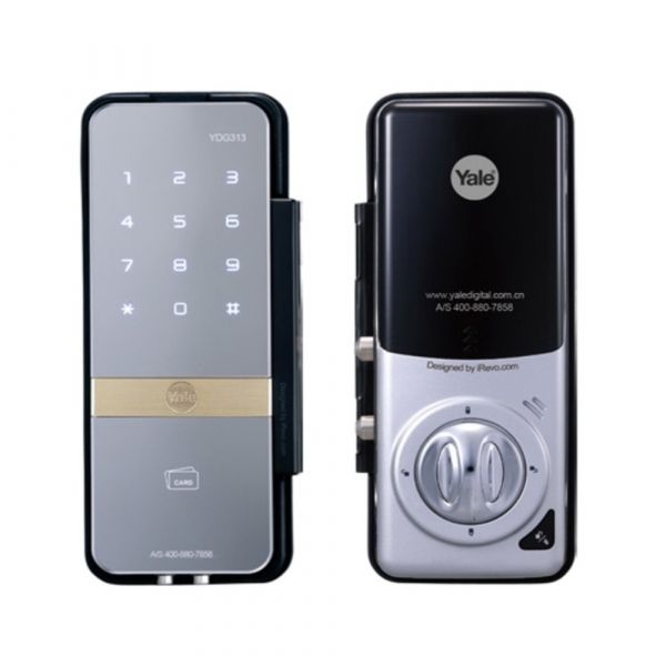 Yale - RFID Rim Smart Lock for Glass Door - Silver