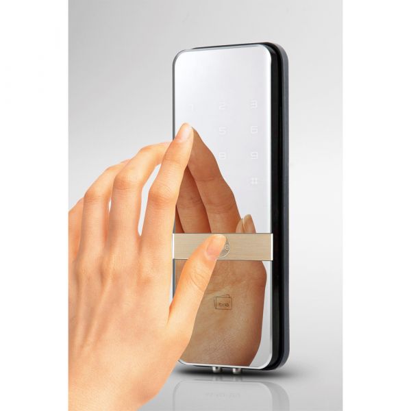Yale - RFID Rim Smart Lock for Glass Door - Silver