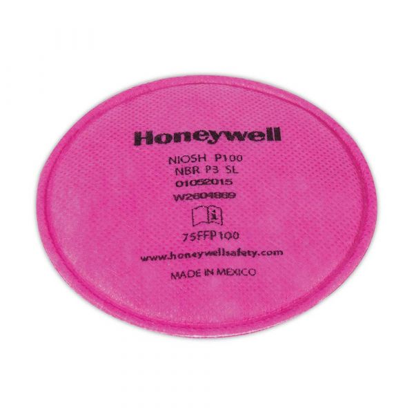 Honeywell - North Filter with P100 Pink for Half-Mask and Full Piece Respirators Pair (Pack of 2)