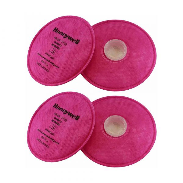 Honeywell - North Filter with P100 Pink for Half-Mask and Full Piece Respirators Pair (Pack of 2)